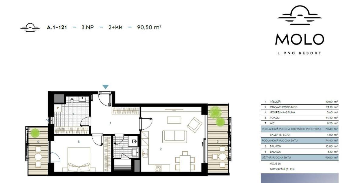 Apartament A121 Molo Lipno S Infrasaunou - Residence Koubek Lipno nad Vltavou Zewnętrze zdjęcie